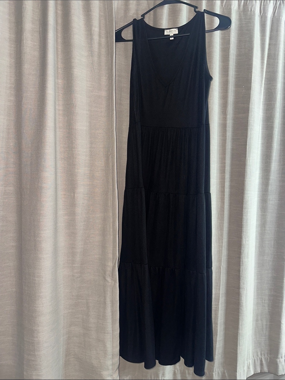 See You Monday Black Sleeveless Tiered Maxi Dress